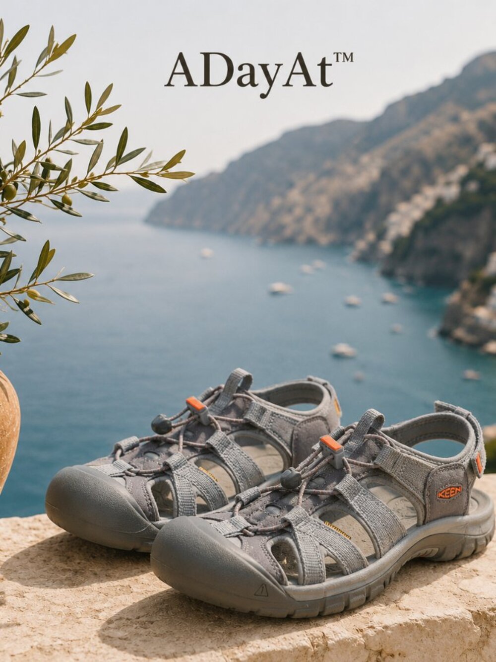 KEEN Newport H2 Water Hiking Sandals Women's 7.5 Gray Coral Convertible Comfort